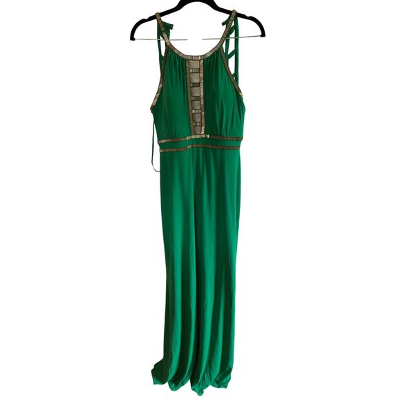 Xscape Green Cutout Maxi Dress 8 NWT - Picture 1 of 6
